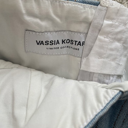Vassia Kostara denim top like new, corset style, multicolor, size M