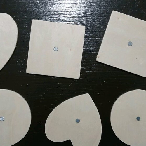 Wooden magnets new, set of 6 pieces for diy