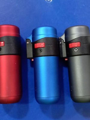Jet Flame Lighter Lot of 4 Different Colors, Large, Refillable, Windproof