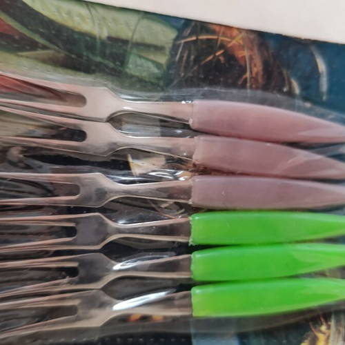 Vintage German Stainless Steel Forks with Plastic Handles new