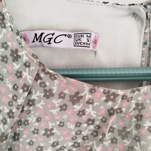 Dress S/M used with grey and pink flowers, short
