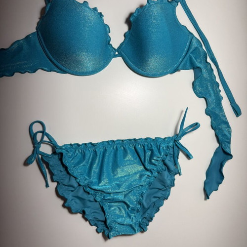 Calzedonia bikini new, turquoise, bra size 4 (L), slip size M