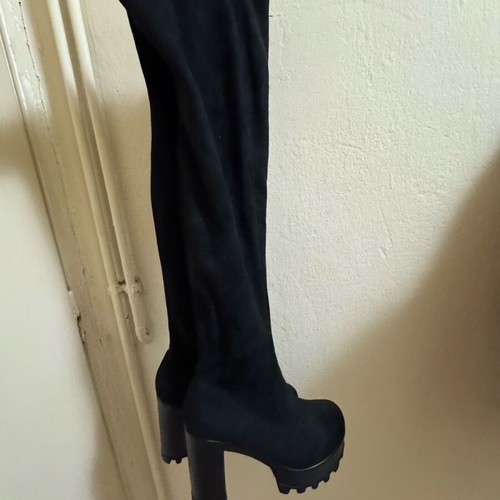 High boots like new, black, size 38, 10cm heel