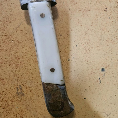 Collector's bayonet knife used, 38 cm with white handle