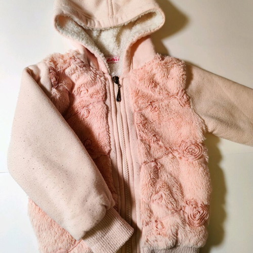 Thick cardigan with fur used for girl age 3 92-98 cm