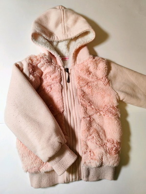 Thick cardigan with fur used for girl age 3 92-98 cm