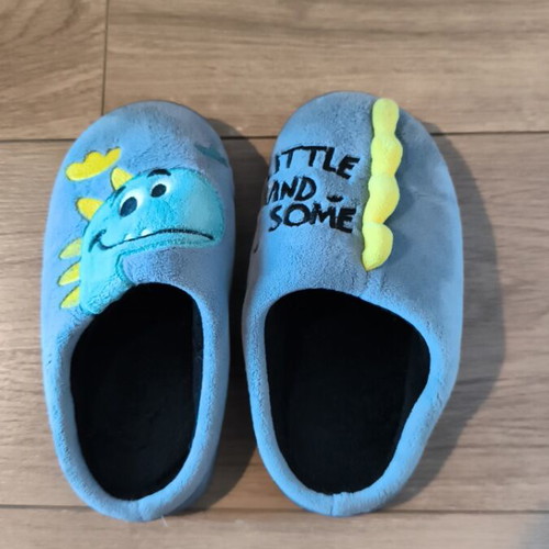 Children's slippers size 28-29 with dinosaur design like new
