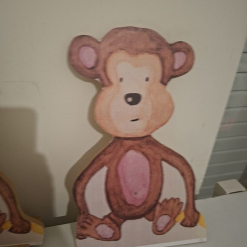 Wooden monkey figures, set of 3, 40 cm each