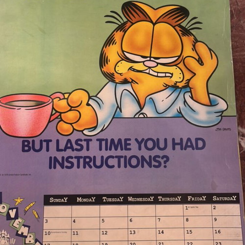 Garfield 1978 calendar used