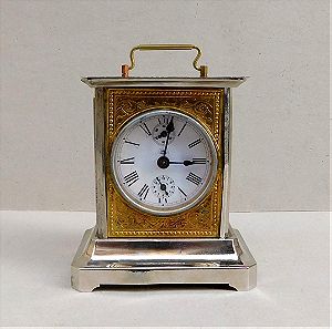 Ρολόι - Ξυπνητήρι μεταλλικό επινικελωμένο "Carriage Clock" με μουσική, περίπου 130 ετών.