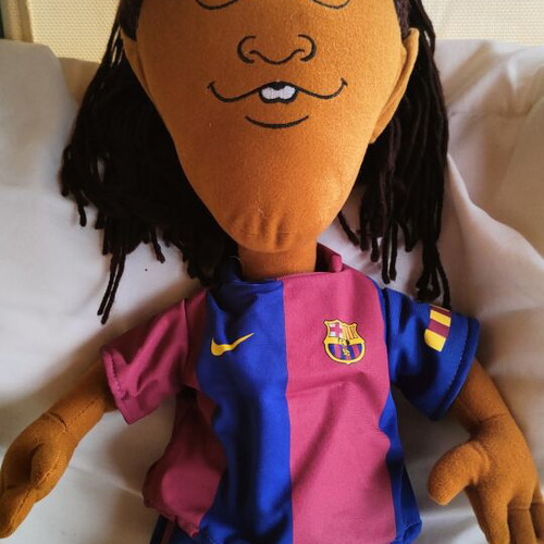 Ronaldinho Barcelona plush doll like new, 60 cm height