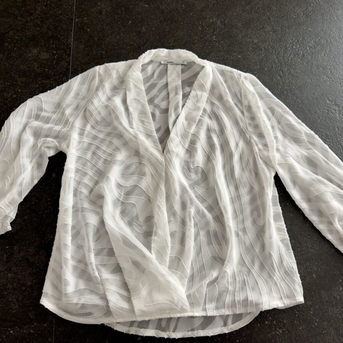 Donna Martha white see through blouse size S like new