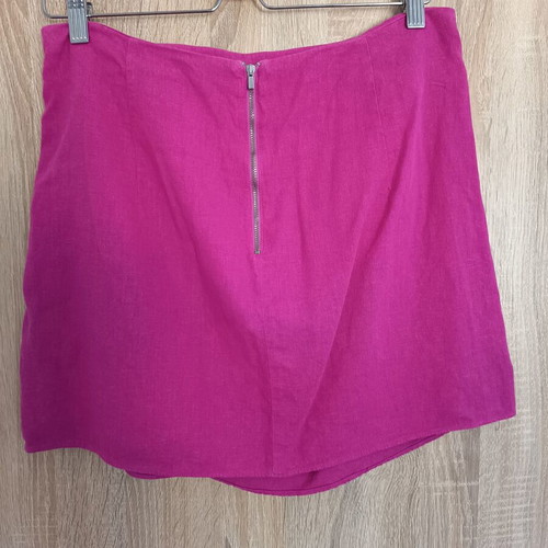 Zara linen mini skirt, size M-L, fuchsia