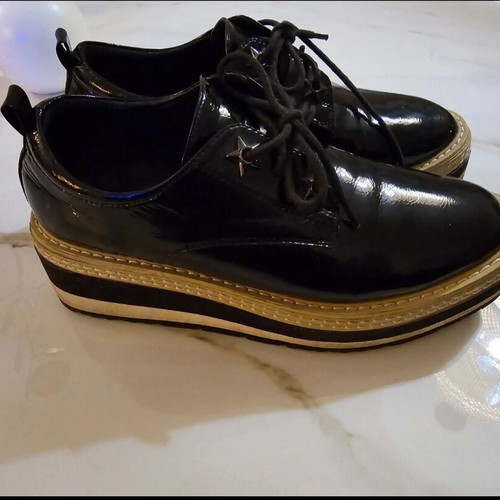 Nak platform Oxford shoes used, size 40, black leather