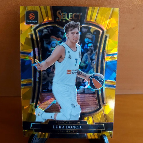 Select Euroleague Luka Doncic Gold Prizm Cracked Ice 2025-26 card Real Madrid new