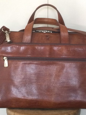 Leather Professional Briefcase M by Mihail like new, brown