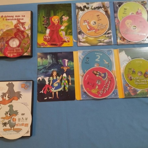 PACKAGE 8 DVD Classic Fairy Tales in 4 Cases (Little Red Riding Hood, Wolf, Alice, etc.) + GIFT