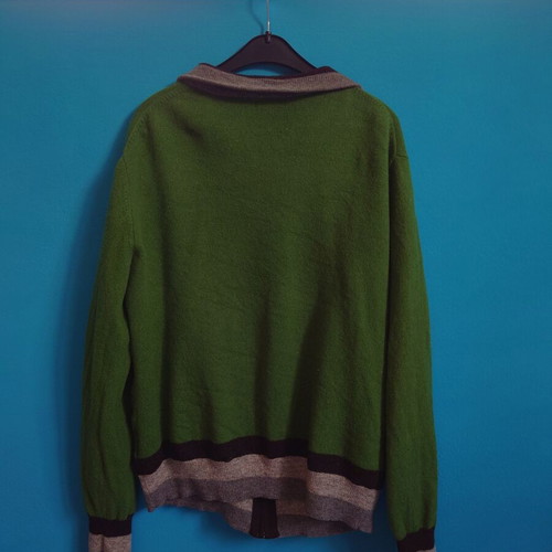 Hartford wool modern men's cardigan used, green size M/L