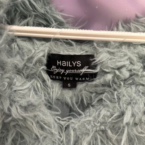 Fur jacket like new, turquoise, size S
