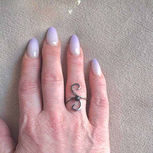 Handmade 925 Silver Ring Organic Flow Collection, like new
