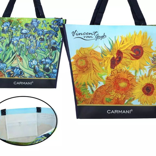 Carmani shoulder bag new with Van Gogh Sunflowers and Irises artwork