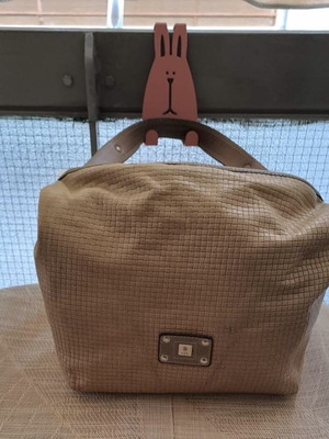 KEM leather handbag used, beige