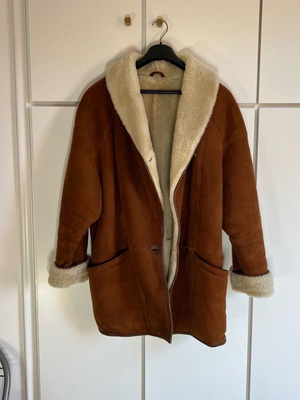 Men's Shearling Suede Coat like new, brown, size L