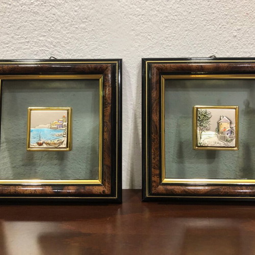 Italian silver 3D frames used, 14x14 cm, wooden frame