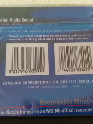 Samsung Minidisc 74 digital audio sound καινούργιο, σφραγισμένο