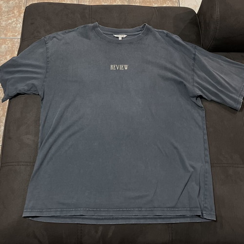 Review T-shirt, size L, grey and blue