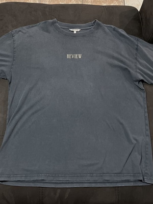 Review T-shirt, size L, grey and blue