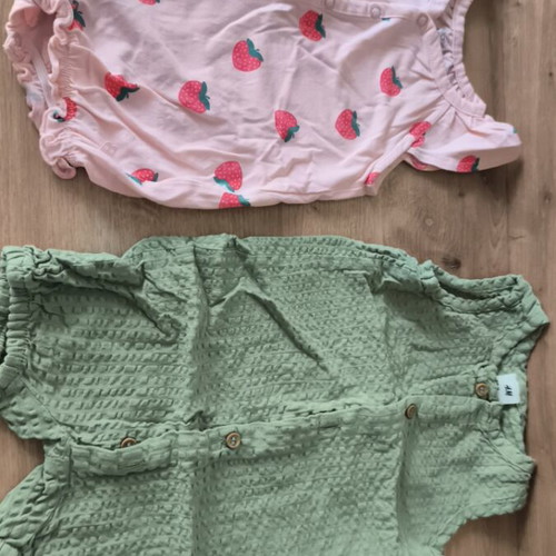 H&M and Obaibi baby rompers like new, 6 months, 68 cm, pack of 2