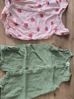 Ολόσωμες σαλοπέτες H&M και Obaibi σαν καινούργιες, 6 μηνών, 68 εκ., πακέτο 2