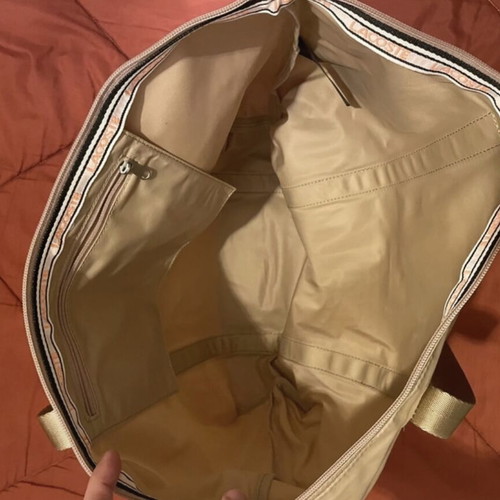 Lacoste tote bag beige new, waterproof polyester