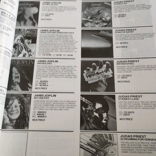 Sony Music Catalogue 1994 used with cover wear