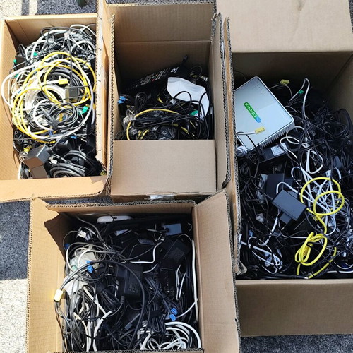 Power supplies and Ethernet cables new, pack of 4 boxes