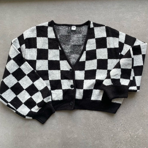 Divited H&M women's cardigan new, black and white, size M