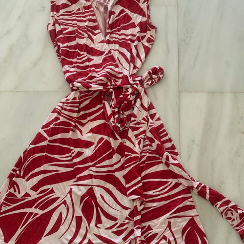 Massimo Dutti dress with red-white print like new, size L