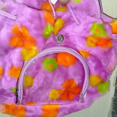 Backpack new purple with flowers