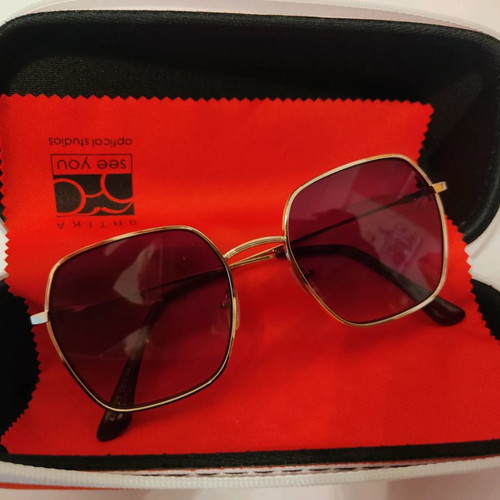 Enzo sunglasses brown gradient new with gold frame