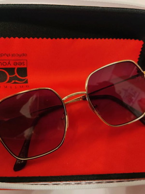 Enzo sunglasses brown gradient new with gold frame