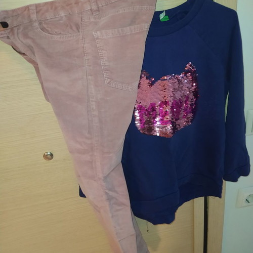 Set with Benneton blouse and Zara soft trousers like new, 8 years