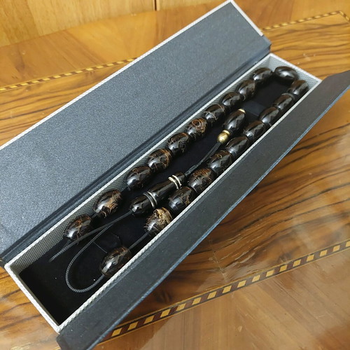 Yiousouri Worry Beads (Black Coral) New with 21+1 Beads and Papa