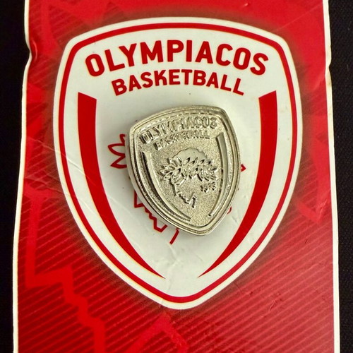 Metal Olympiacos BC lapel pin new, authentic