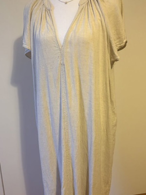 H&M beige oversized dress, linen fabric