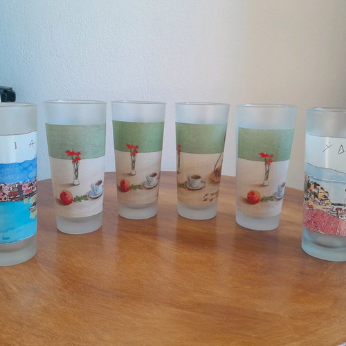 Lumidis Glasses and 2 One-Liter Jugs New