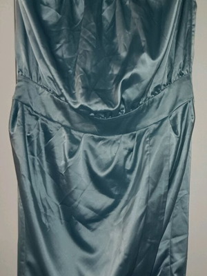Satin evening strapless dress CAM Collection size S like new, turquoise