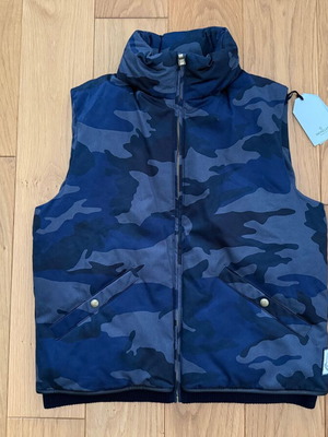 Moncler Gamme Bleu vest new, size L, gray and blue camouflage