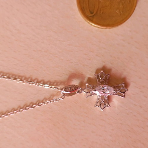 Silver cross and chain new