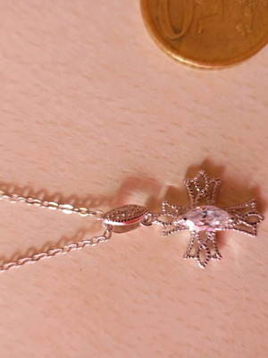 Silver cross and chain new